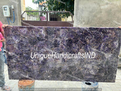 Purple Amethyst Stone Table Top, Kitchen Countertop,Purple Amethyst Coffee Table Top, Amethyst Slab & Console Deco, Sofa Table, Dining Table Unique Handicrafts IND
