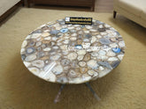 Unique Stone coffee table Custom made Semi Precious & Natural Quartz Stone Arts Mid Century Modern Furniture New Home Gifts Unique Handicrafts IND