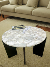 Custom made Stone Coffee table / White Quartz Stone Center Sofa Coffee Table Crystal Healing Gemstone Modern Arts Handmade Furniture Unique Handicrafts IND