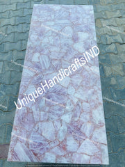 Rose Quartz Stone Coffee Table Top, Agate Center Dining Table, Stone Table Slab Décor For New Home Furniture Gift Her Unique Handicrafts IND