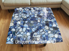 Blue Agate Counter | Blue Agate Dining Table | Agate Table Top Unique Handicrafts IND