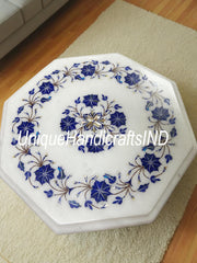Marble Table Top Lapis Lazuli Semi precious stones Inlay Art Work Handmade Home Decor And Gifts Unique Handicrafts IND