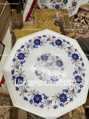 Marble Table Top Lapis Lazuli Semi precious stones Inlay Art Work Handmade Home Decor And Gifts Unique Handicrafts IND