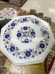 Marble Table Top Lapis Lazuli Semi precious stones Inlay Art Work Handmade Home Decor And Gifts Unique Handicrafts IND