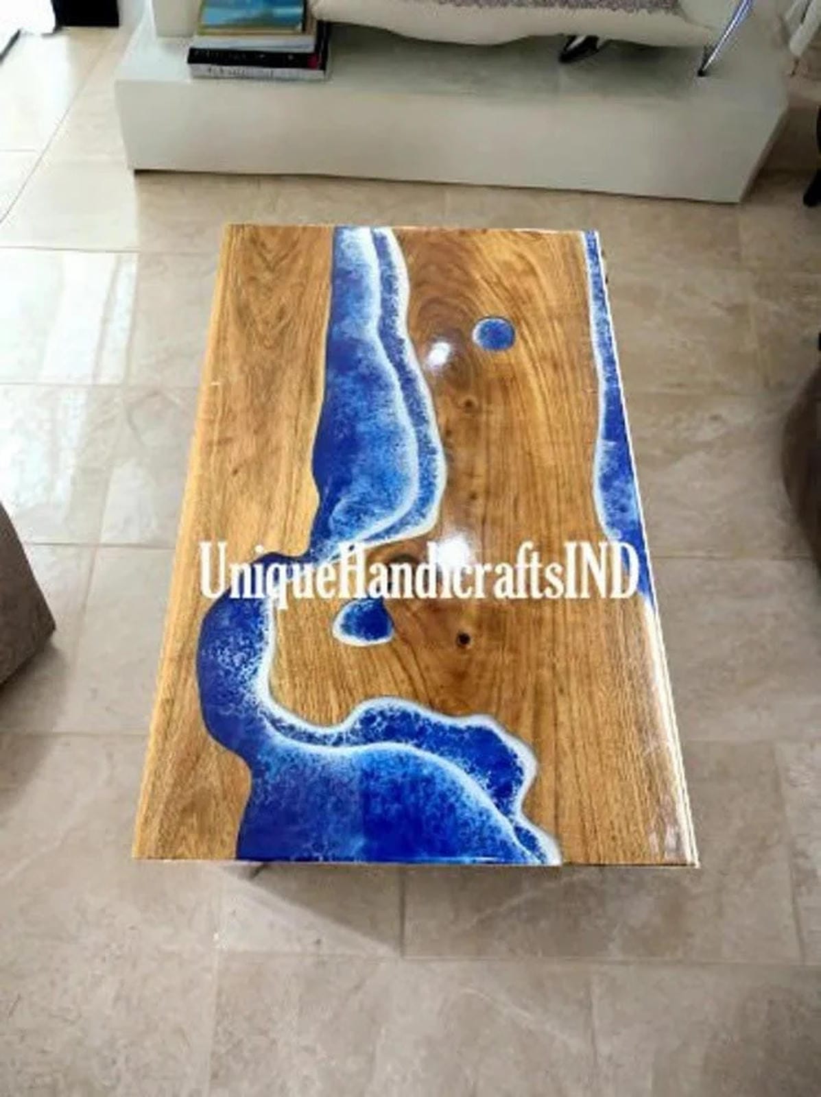 Mid Century Table, Decorative Table, Kitchen Table With Ocean Blue Arts Handmade Furniture gift For Him Unique Handicrafts IND