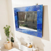 Halloween Sale Wall Mirror Lapis Lazuli/ Modern Home Mirror / Wall Mirror / Wall Decor / Bath Mirror/Hallway Wall Decor/Hanging Mirror Unique Handicrafts IND
