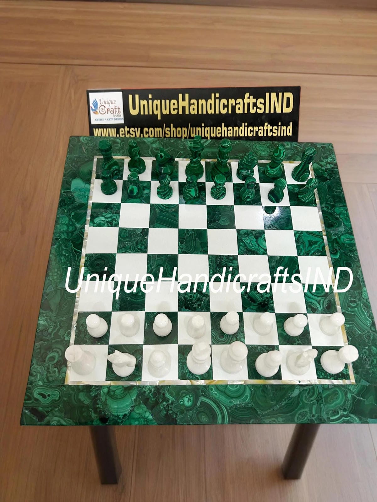 Christmas Gifts Green Malachite Marble Chess Set | Unique Handcrafted Marble Chess Set | Best Selling Chess Set | Unique Gifts for Him Unique Handicrafts IND
