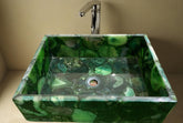 Natural Green Agate Sink Wash Basin, Quartz Stone Wash Basin, Wash Basin, Stone Sink, Agate Stone Sink For Kitchen Unique Handicrafts IND