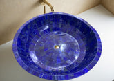 Marble Sink In Lapis lazuli Stone Arts/ bathroom Sink/ Wash Basin / Farmhouse Sink Powder Room Sink Hand Carved Interior Decor Unique Handicrafts IND