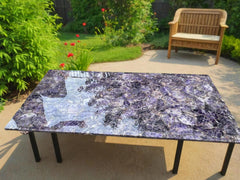 Purple Amethyst Stone Table Top, Kitchen Countertop,Purple Amethyst Coffee Table Top, Amethyst Slab & Console Deco, Sofa Table, Dining Table Unique Handicrafts IND