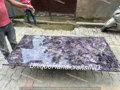 Purple Amethyst Stone Table Top, Kitchen Countertop,Purple Amethyst Coffee Table Top, Amethyst Slab & Console Deco, Sofa Table, Dining Table Unique Handicrafts IND