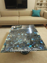 Labradorite Center Table, Labradorite Bars & Kitchen Slab Dining Table Top Slab, Home Decor, Furniture, Countertop Slab, Gemstone Stone Top Unique Handicrafts IND