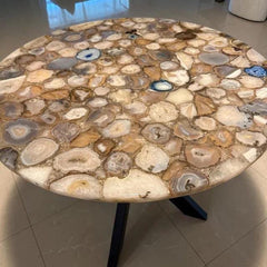 Mix Agate Stone Table, Small End Table, Agate Stone Table, Coffee Table, Unique Home Decor Unique Handicrafts IND