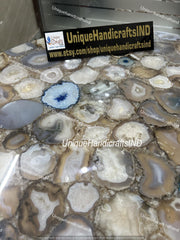 Unique Stone coffee table Custom made Semi Precious & Natural Quartz Stone Arts Mid Century Modern Furniture New Home Gifts Unique Handicrafts IND