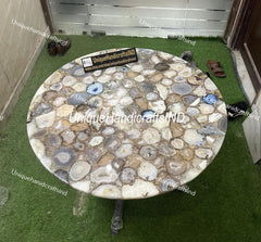 Mix Agate Stone Table, Small End Table, Agate Stone Table, Coffee Table, Unique Home Decor Unique Handicrafts IND