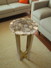 Customized Agate Coffee table / Handmade agate table / Agate bed side table / Geode table Kitchen Counter Agate Dining Table Gemstone Table Unique Handicrafts IND