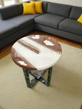 Round epoxy table, White epoxy, Round table, Custom round coffee table, Custom Walnut White Epoxy Coffee Table Home Decor Interiors Unique Handicrafts IND