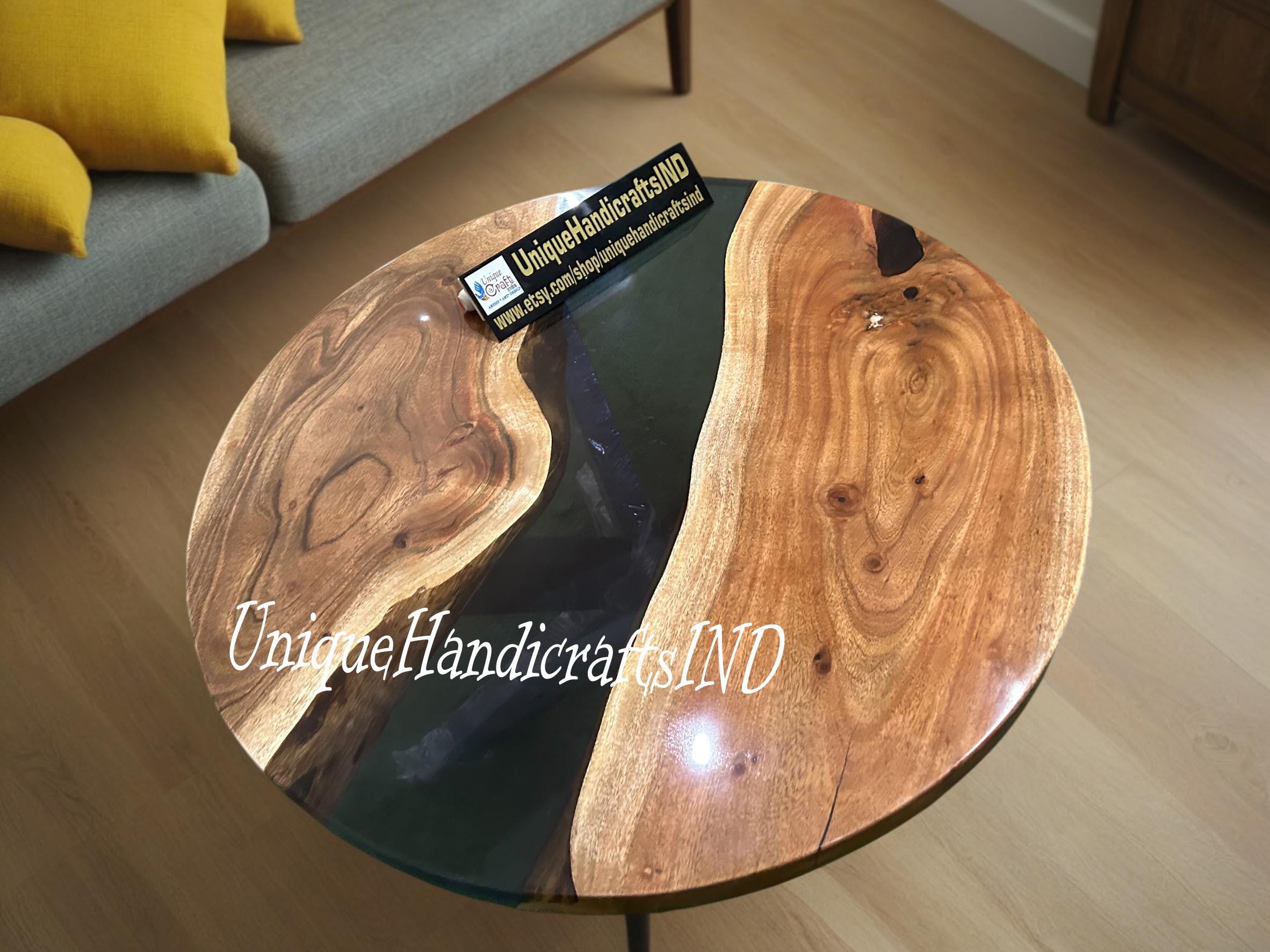 Black river epoxy table, Custom Handcrafted Epoxy table, Black Resin River Table, Walnut Epoxy Dining Table, Kitchen Table, Computer Desk Unique Handicrafts IND