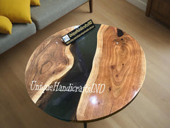 Black river epoxy table, Custom Handcrafted Epoxy table, Black Resin River Table, Walnut Epoxy Dining Table, Kitchen Table, Computer Desk Unique Handicrafts IND