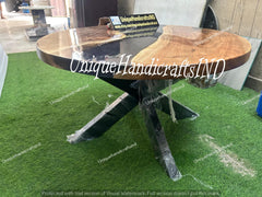 Black river epoxy table, Custom Handcrafted Epoxy table, Black Resin River Table, Walnut Epoxy Dining Table, Kitchen Table, Computer Desk Unique Handicrafts IND