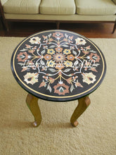 Side Table Top Black Marble Handmade Vintage Inlay Art Unique Furniture From India Unique Handicrafts IND