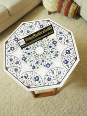 Buy Marble Coffee Table in Lapis Lazuli Pietradura Floral Arts Living Room Decorative Furniture Gift For Her Wedding Unique Handicrafts IND