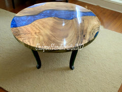Modern Epoxy Resin Coffee Table in Blue | Handmade Furniture with Unique Resin Design | Stylish Living Room Decor Unique Handicrafts IND