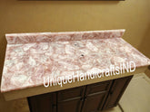 Pink Rose Quartz Kitchen & bar Countertop With Backsplash ,Pink Rose Quartz slab, Natural Quartz vanity Top, For Home Decor Custom made Slab Unique Handicrafts IND