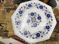 Marble Table Top Lapis Lazuli Semi precious stones Inlay Art Work Handmade Home Decor And Gifts Unique Handicrafts IND