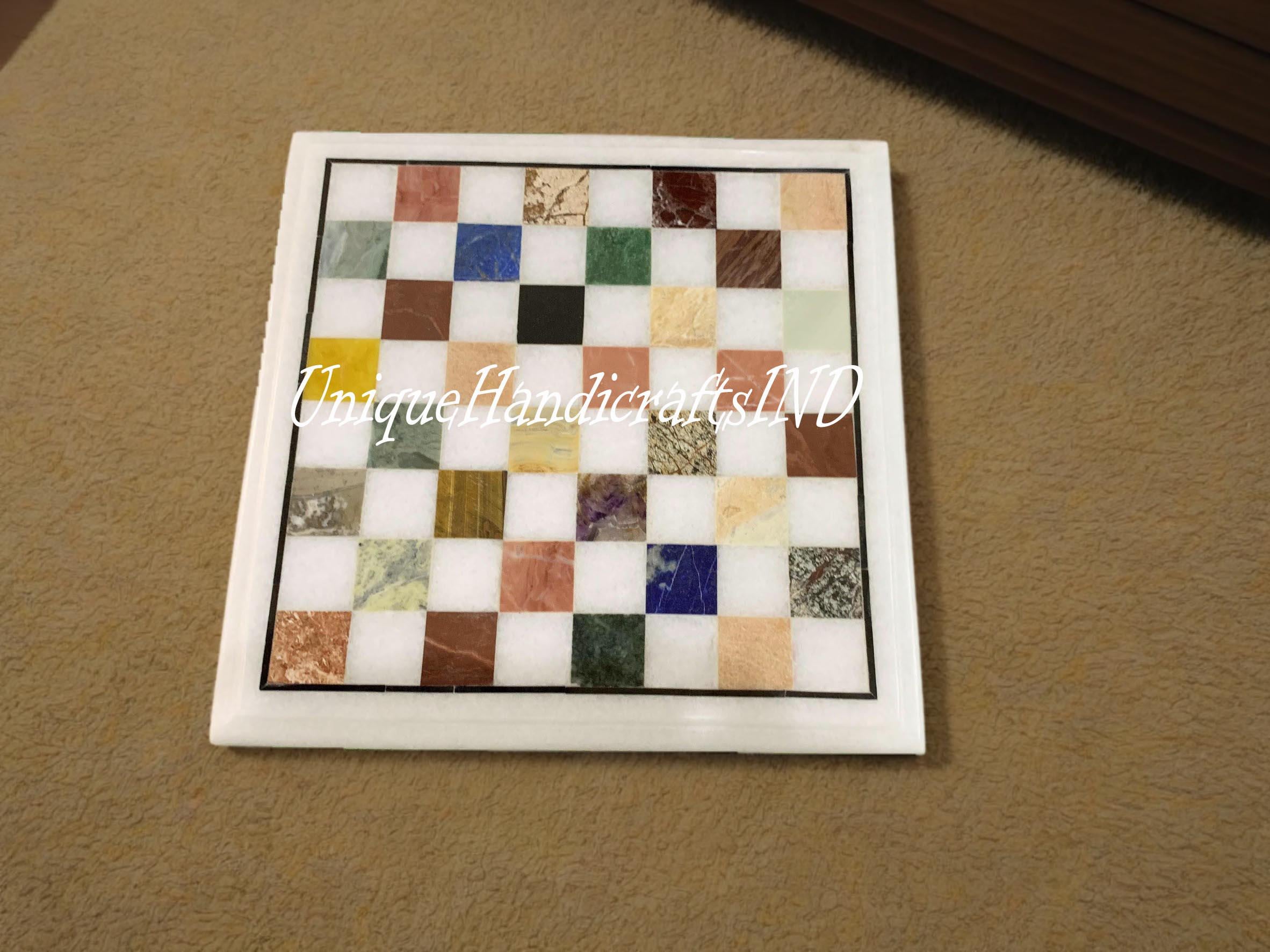 Christmas Gifts Personalized Chess Board- Custom Chess Board Game - Christmas Gift for Him - Chess Board with Multi Stone Arts,Birthday Gift Unique Handicrafts IND