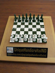Christmas Gifts Personalized Green Marble Chess Set Perfect Birthday Gift, Free Express Shipping Unique Handicrafts IND