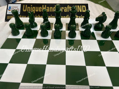 Christmas Gifts Personalized Green Marble Chess Set Perfect Birthday Gift, Free Express Shipping Unique Handicrafts IND