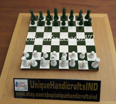 Christmas Gifts Personalized Green Marble Chess Set Perfect Birthday Gift, Free Express Shipping Unique Handicrafts IND