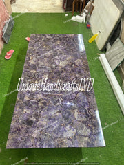 Amethyst Stone Table Top, Purple Stone Table, Amethyst Counter Top, Kitchen Countertops, Decor Mystical Stone Handmade Home Decor Unique Handicrafts IND