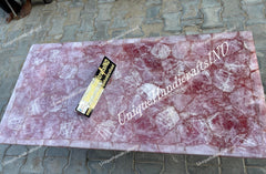 Buy Natural Pink Rose Quartz Dining Living Room Table Top / Crystal Quartz Coffee Center Table / Handmade Interior / Dining Room Furniture Unique Handicrafts IND