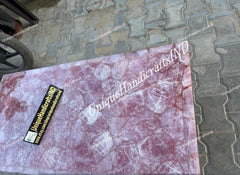 Buy Natural Pink Rose Quartz Dining Living Room Table Top / Crystal Quartz Coffee Center Table / Handmade Interior / Dining Room Furniture Unique Handicrafts IND