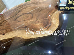 Black river epoxy table, Custom Handcrafted Epoxy table, Black Resin River Table, Walnut Epoxy Dining Table, Kitchen Table, Computer Desk Unique Handicrafts IND