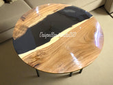 Black Epoxy Table, Round Epoxy Resin Table, Round Dining Table, Custom Epoxy Resin Table, Custom Order, Resin River Table, Epoxy table gifts Unique Handicrafts IND