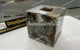 Gem Stone Tissue Box , Handcrafted Natural Marble Tissue Boxes, Natural Agate stone Tissue Box Home Decor Unique Handicrafts IND