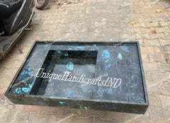 Labradorite Stone Sink - Gem Stone Geometrical Design Washbasin, Unique Vessel Bathroom & Kitchen Decor, Natural Stone Accessory Unique Handicrafts IND