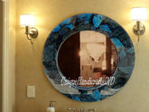 Antique Labradorite Round Wall Mirror | Wall Mirror | Mirror ( Customisable Size and Design) Unique Handicrafts IND