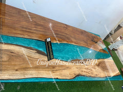 Handmade Epoxy Table - Live Edge Wood and Resin Table - Custom Dining Table, Coffee Table, River Table, Modern Home Decor, Rustic Furniture Unique Handicrafts IND