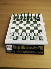 Christmas Gifts Buy Marble Chess set | Green Marble Large Chess set Handmade | Luxury Gifts, Gifts for him, Unique gifts for Housewarming Unique Handicrafts IND