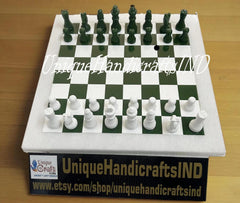 Christmas Gifts Buy Marble Chess set | Green Marble Large Chess set Handmade | Luxury Gifts, Gifts for him, Unique gifts for Housewarming Unique Handicrafts IND