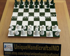 Christmas Gifts Personalized Green Marble Chess Set Perfect Birthday Gift, Free Express Shipping Unique Handicrafts IND