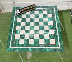 Christmas Gifts Unique chess set Malachite & Mother of Pearls Inlay Stone Mosaic Arts, handmade, luxurious resin Marble chess Board Unique Handicrafts IND