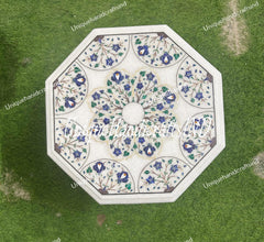 Side Table, Coffee Table, Marble Mid Century Center Table, Pietradura Lapis Lazuli Inlay Floral Art Handmade Furniture gift ideas,home décor Unique Handicrafts IND