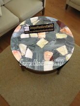 Home Decor Coffee table, Customize Natural Green Agate Stone Round Modern End, Side table, bedside Lamp Table, Living Room Decor Furniture Unique Handicrafts IND