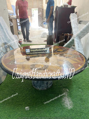 Home Decor Black Marble Coffee Table Top Semi Precious Inlay Stone Italian Arts Living room Furniture sale on Unique Handicrafts IND