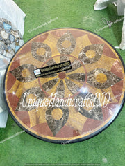 Home Decor Black Marble Coffee Table Top Semi Precious Inlay Stone Italian Arts Living room Furniture sale on Unique Handicrafts IND